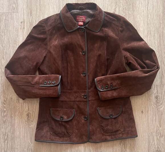 Eddie Bauer Jackets & Blazers - Eddie Bauer Women's Brown Seattle Suede Washable Blazer Jacket